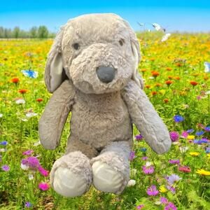 Elegant Baby Plush Bunny Rabbit Gray Brown Stuffed Animal Nursery Lovey 15" Gift